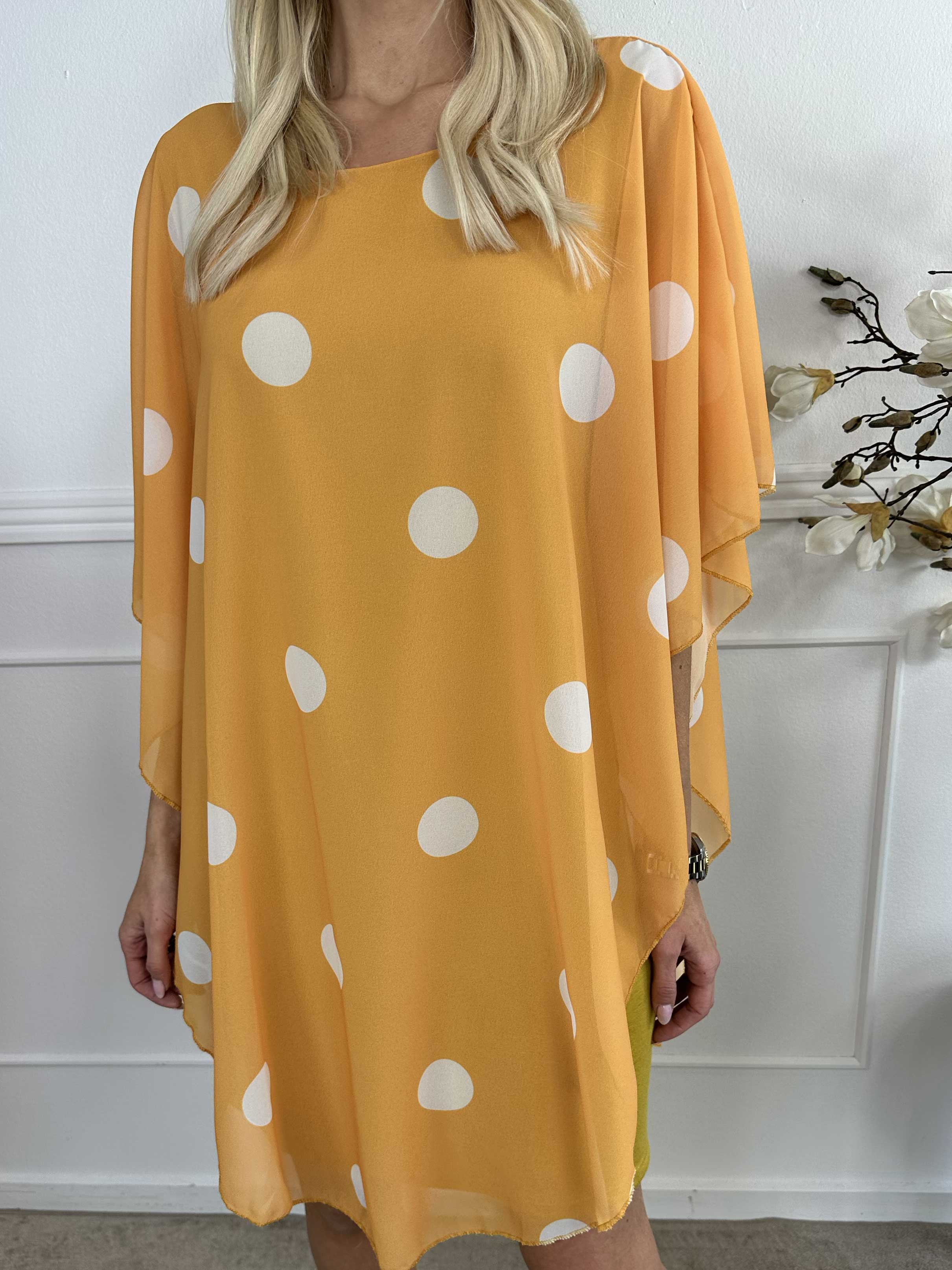 Kenya Dot - Tunikaklänning med prickigt chiffonglager